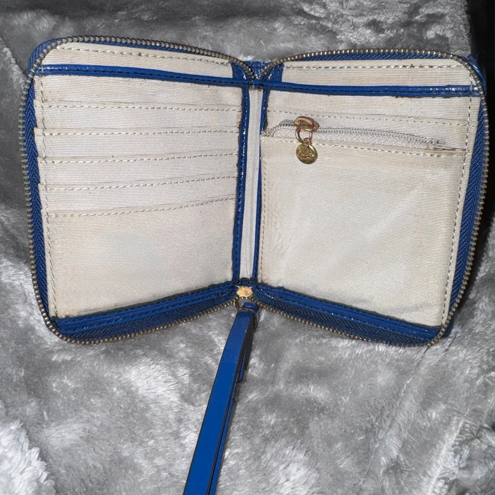 Coach Beige and Blue Wristlet Wallet - Picture 5 of 6